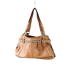 Fossil Womens Fifty Four Amanda Satchel Shoulder Bag Leather Handbag Tote Brown
